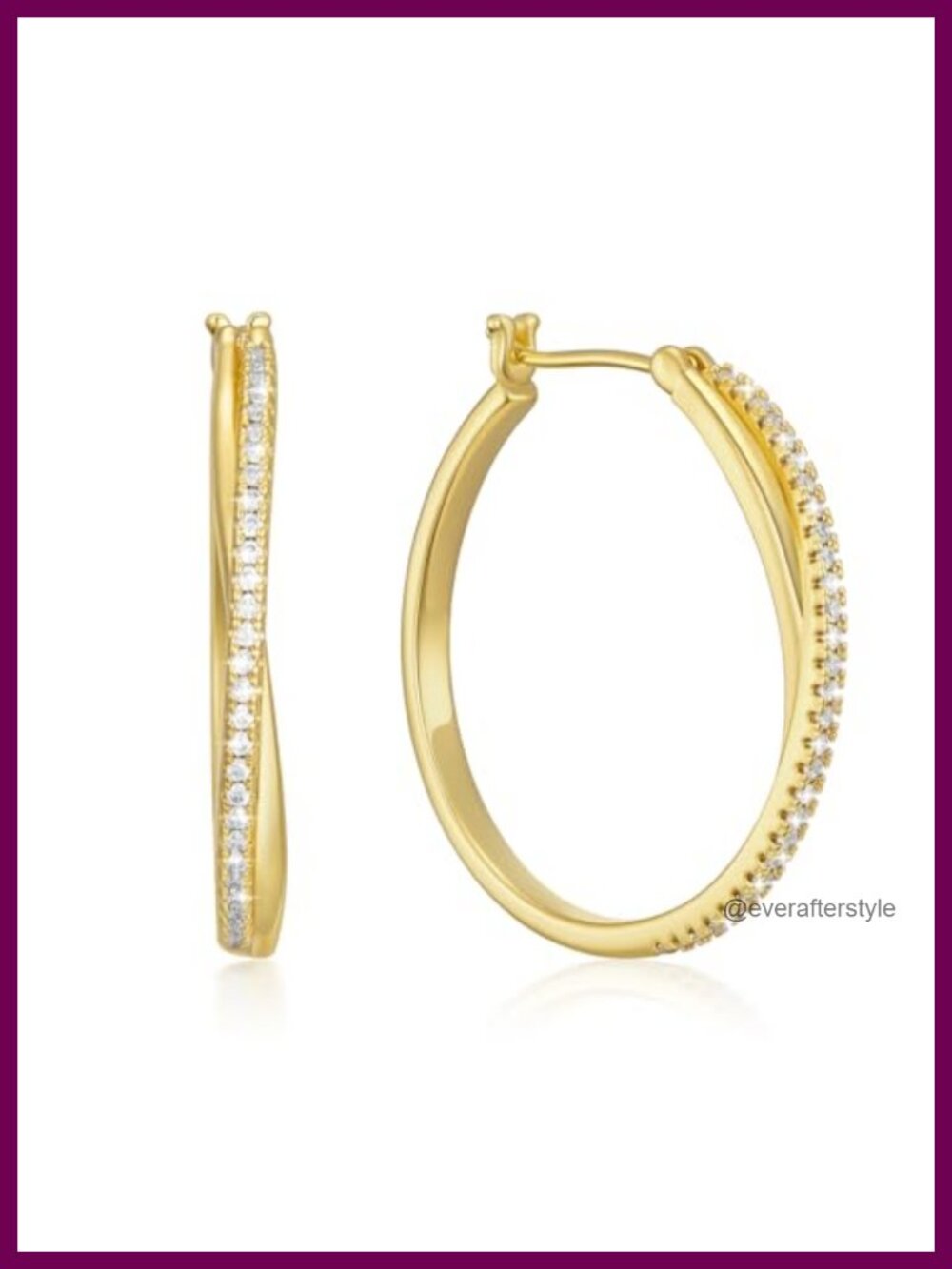 14K Gold Plated X Huggie Hoop Earrings Women Pavé CZ